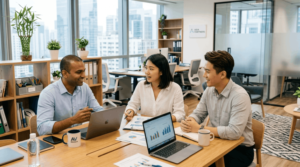 Branch office meeting scene
